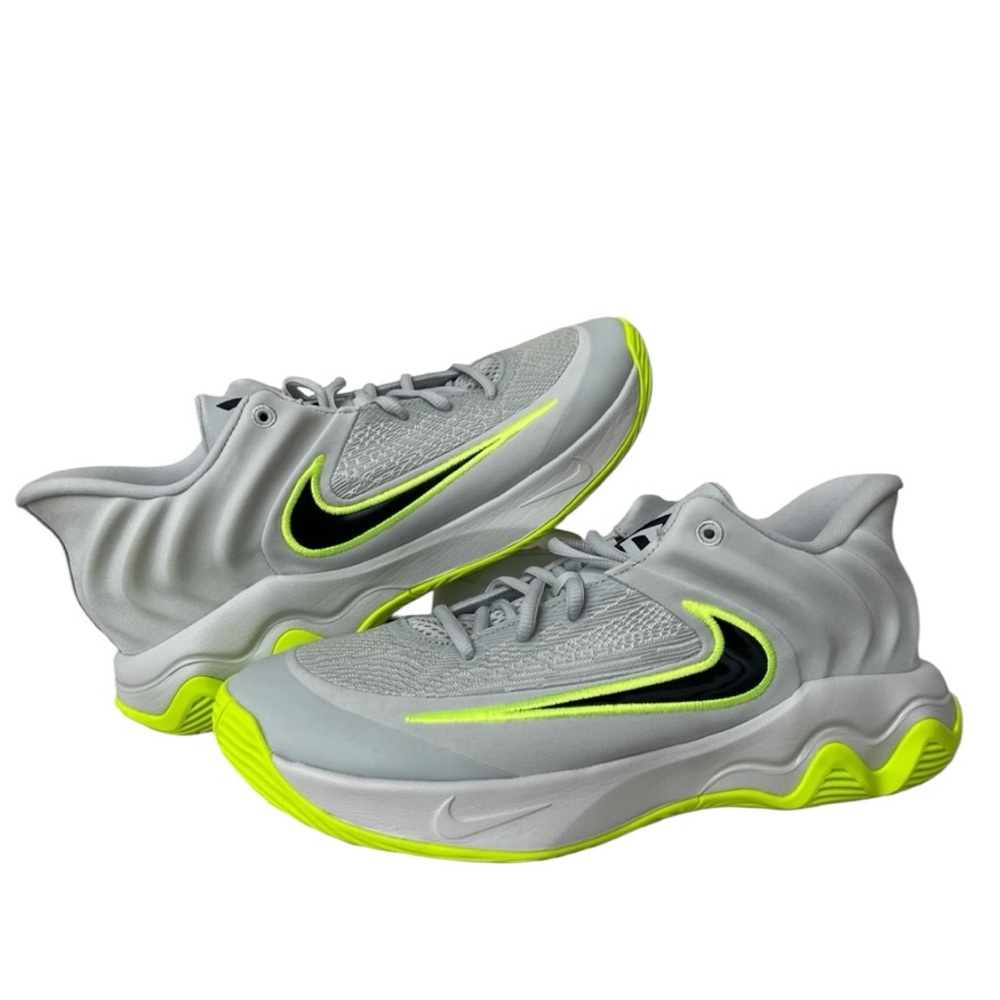 Nike Men's Athletic Shoes - Light Gray with Neon Yellow & Black